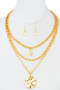 Hammered Pendant Layered Necklace Set