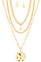 Hammered Pendant Layered Necklace Set