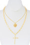 Love Cross Pendant Layered Necklace