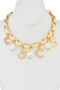 Multi Charm Drop Braided Choker Necklace - #MN1619