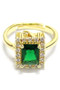 Cz Gemstone Square Ring