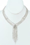 Crossover Cz Tassel Necklace