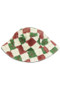Fur Gingham Checker Bucket Hat