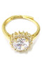 Diamond Flower Brass Ring