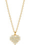 Rhinestone Pixel Heart Pendant Necklace