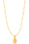 Gold Oval Cross Pendant Necklace