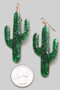 Epoxy Glitter Cactus Earrings