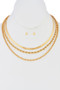 Mixed Chain Necklace Earring Set