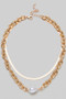 Layered Pearl Pendant Necklace - #KN20089
