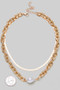 Layered Pearl Pendant Necklace - #KN20089