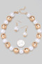 Gold And Pearl Necklace And Earring Set