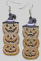 Linked Glitter Pumpkin Earrings
