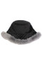 Corduroy Fur Trim Bucket Hat