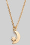 Crescent Moon And Star Pendant Necklace - #GN8187-0