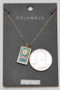 Cz Square Rainbow Tag Pendant Necklace
