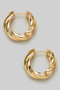 14 Karat Gold Plated Twist Hoop Earrings
