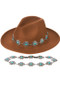 Western Conch Cross Faux Leather Hat Band