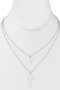 Gold Dipped Double Cross Necklace - #75228N