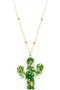 Pressed Leaf Acrylic Cactus Pendan