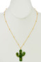 Pressed Leaf Acrylic Cactus Pendan