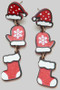 Linked Christmas Hat Gloves Sock Earrings