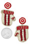 Beaded Christmas Mitten Earrings - #13-3527-0