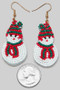 Beaded Snowman Earrings