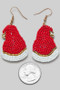 Beaded Santa Hat Earrings