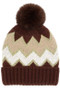 Chevron Pompom Fleeze Beanie 