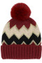 Chevron Pompom Fleeze Beanie 