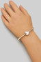 Mop Heart Charm Bead Stretch Bracelet