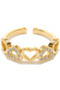 Alternating Hearts Open Ring 