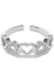 Alternating Hearts Open Ring 