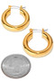 Brass, Gold Dipped, Pin Catch Hoop Earrings.