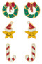 Set Of 3 Pairs Of Christmas Themed Earrings.