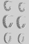 Three Pair Textured Hoop Set