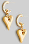 Dangling Hearts On Pave Hoops