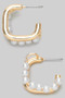 Pearl Beaded Square Hoop Earrings