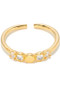 Brass Circle Link Ring With Cz