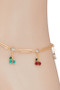 Enamel Cherry Chain Anklet - #KA20001
