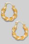 18K Gold Dipped Twist Hoop Earrings - #KE20520
