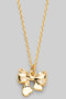 Dainty Brass Bow Pendant Necklace - #GN8327