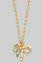 Brass Mini Bow Pendant Necklace