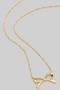 Gold Dipped Dainty Bow Pendant Necklace