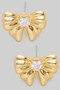 18K Gold Dipped Bow Studs With Cz Stone