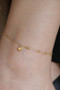 Stainless Steel Beaded Heart Charm Anklet