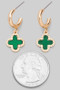 Mop Clover Dangle Huggie Earrings