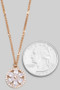 Dainty Cz Flower Pendant Necklace With Pave