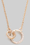 Dainty Circle Link Pendant Necklace With Pave