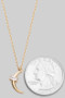 Cresent Pendant Necklace With Baguette Accent